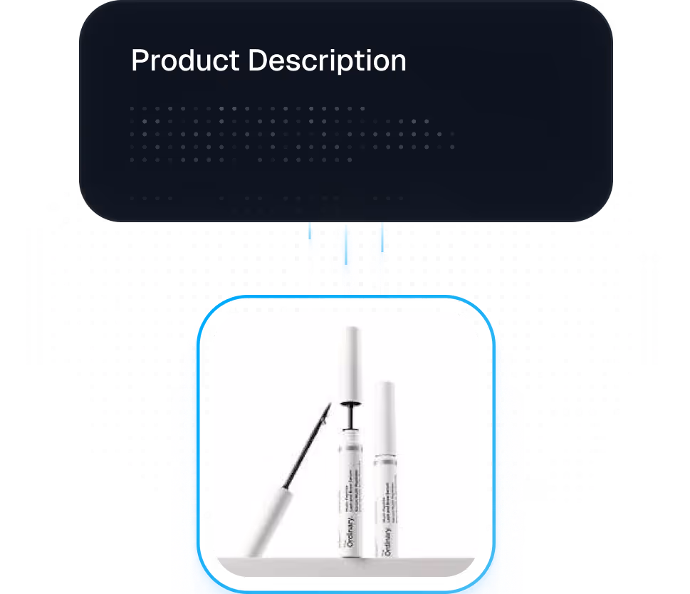 Ecommerce product listing with detailed description for sourcing and online sales